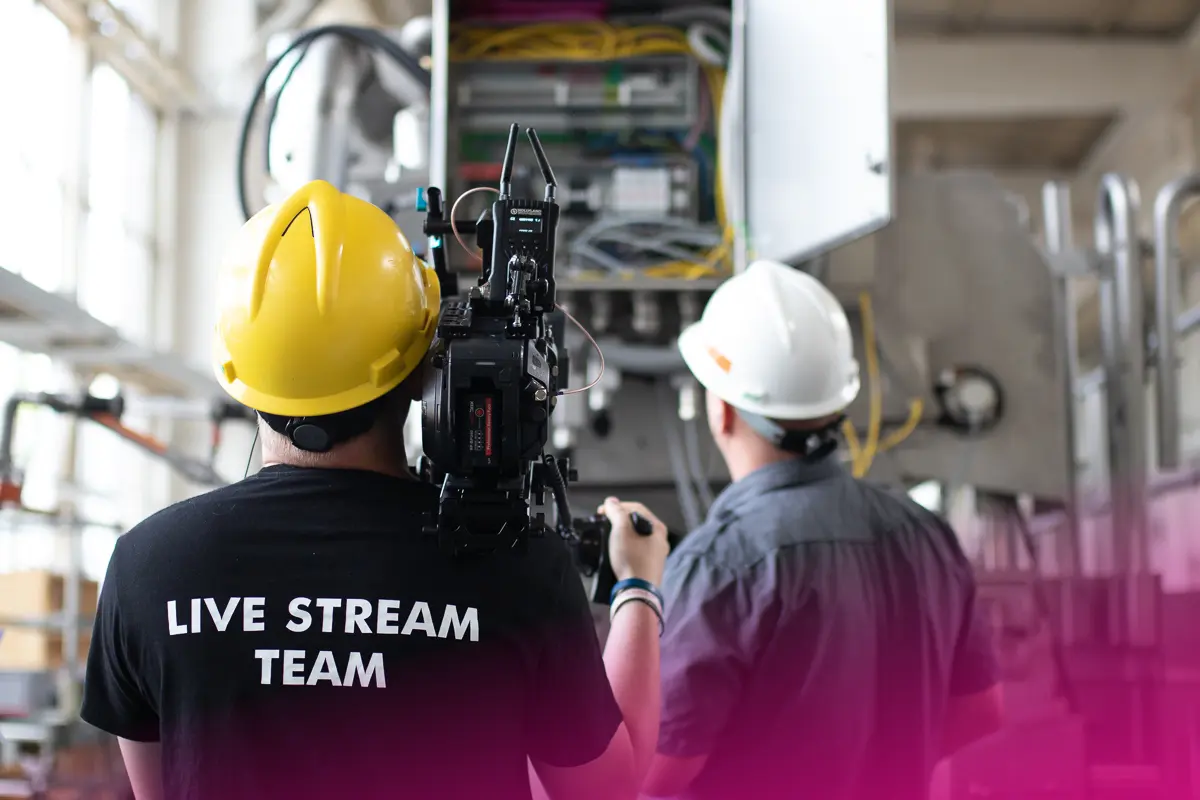 Live transmission screen during Remote FAT — EventGuru